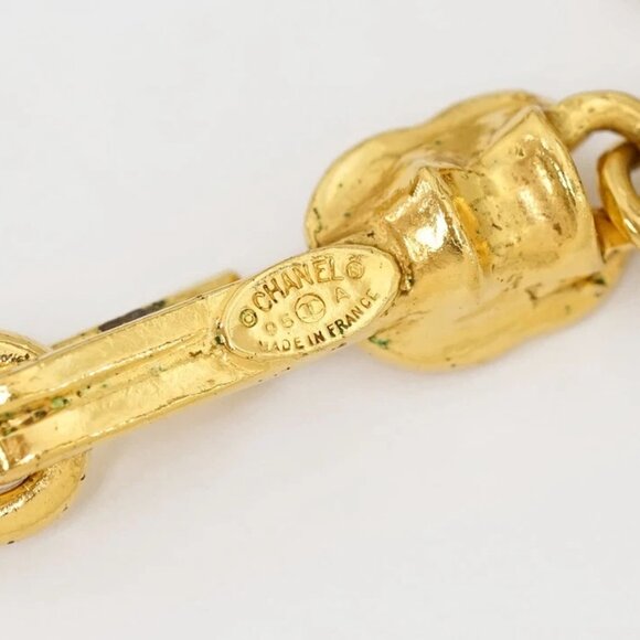 CHANEL CC Logo Loupe Pendant Necklace 33" Gold Tone 95A Auth w/Box - Picture 9 of 11